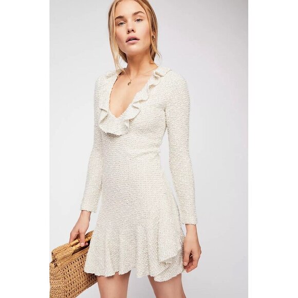 Aimee Frill Collar Bodycon Dress by Shona Joy Size 10 Feminine Mini Flirty NEW - Picture 1 of 12